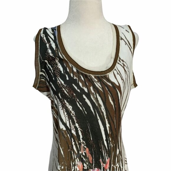 JANE & John🤎Lightweight Sweater Dress Sleeveless Brown/Beige Size M - Picture 2 of 9